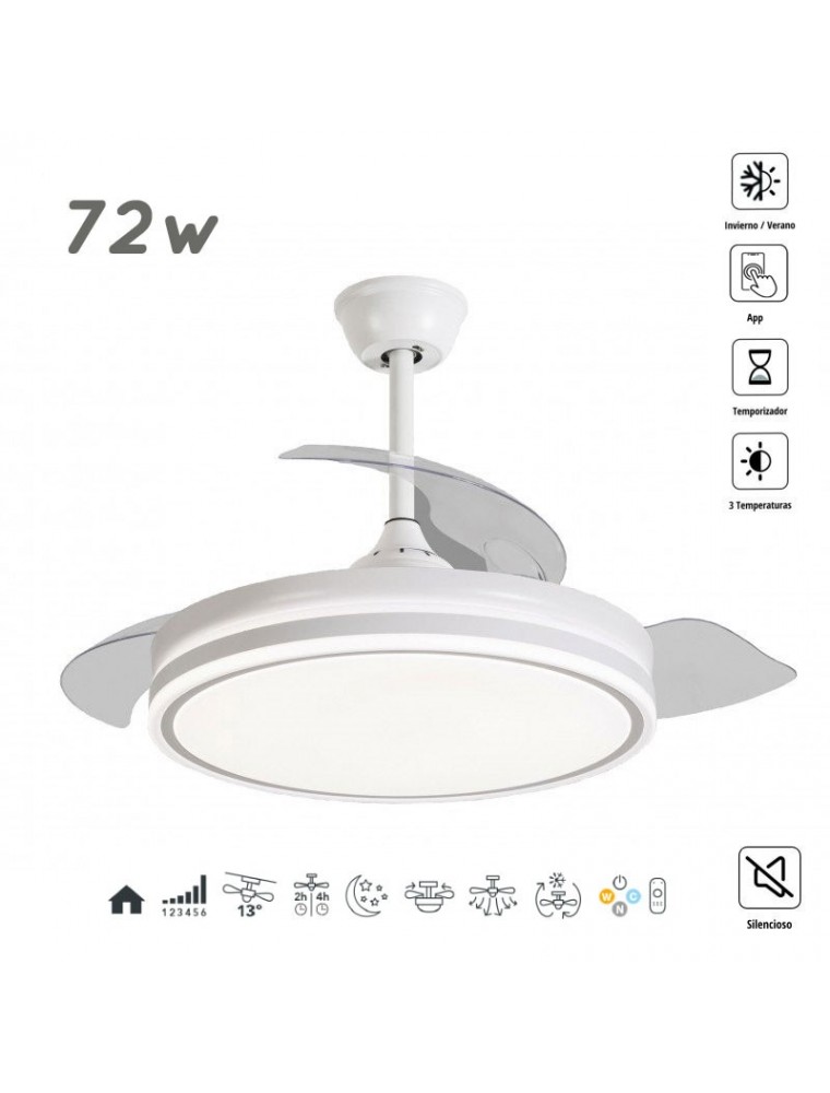VENTILADOR HERCULES BLANCO Ø107 3 ASPAS RECTRACTIL