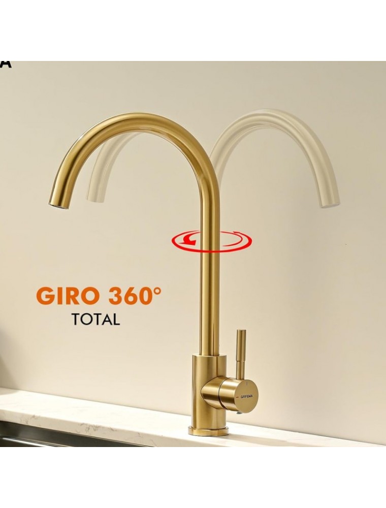 MONOMANDO COCINA ORO CEPILLADO