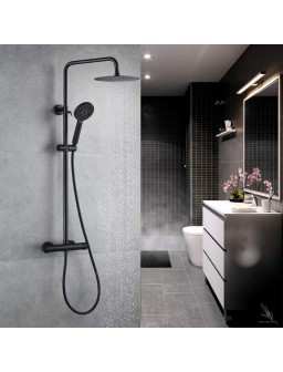 SET DUCHA TERMOSTATICO NEGRO