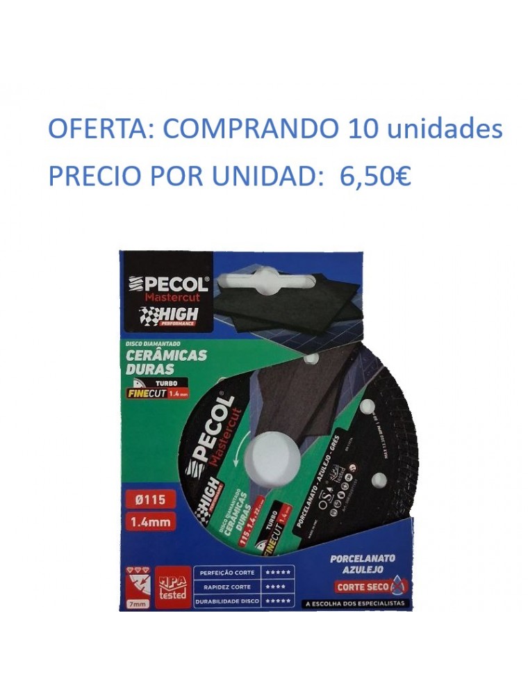 DISCO PORCELANICO DURO EXTRAFINO Ø115