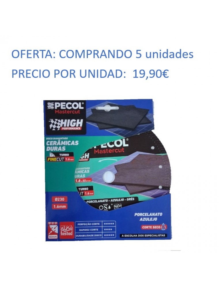 DISCO PORCELANICO DURO EXTRAFINO Ø230