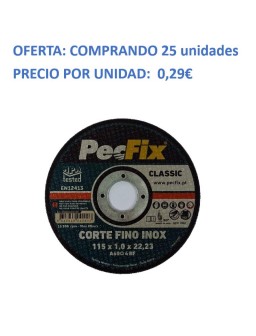 DISCO CORTE FINO INOXIDABLE 115x1