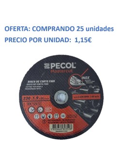 DISCO CORTE FINO INOXIDABLE 230x1 9