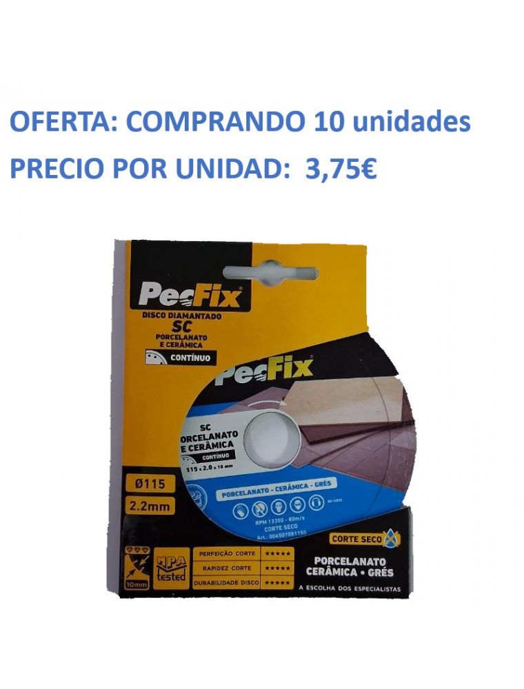 DISCO PORCELANICO Y CERAMICO Ø115