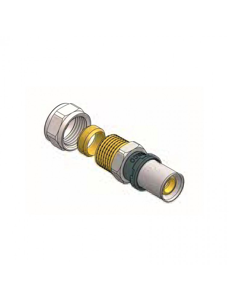 Racor macho compresión 20x15mm Dúo Press Metal