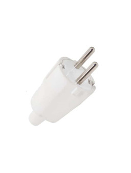 CLAVIJA MACHO C/TOMA TIERRA SCHUKO 16A BLANCO