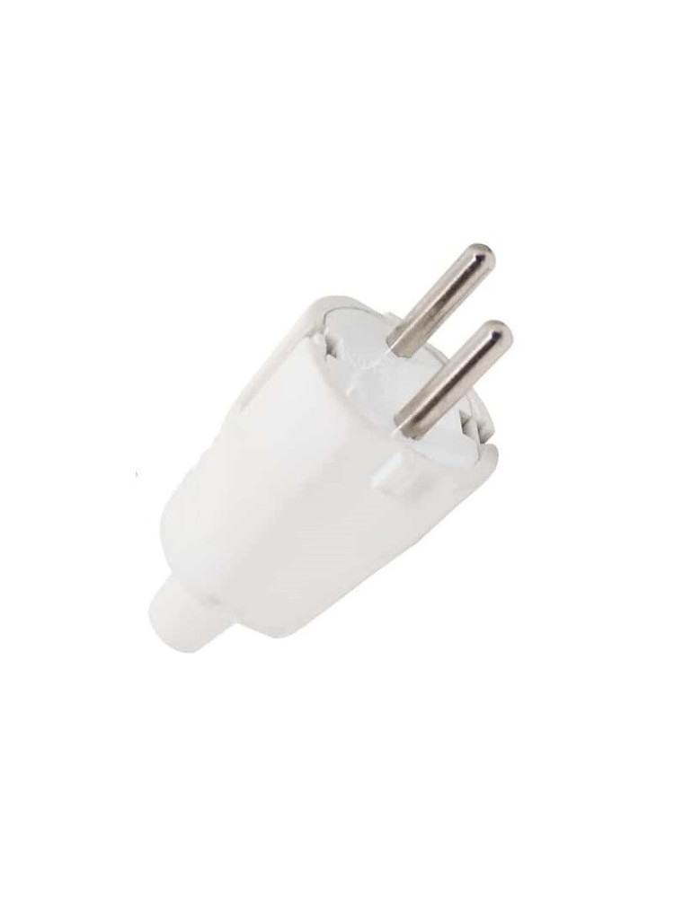CLAVIJA MACHO C/TOMA TIERRA SCHUKO 16A BLANCO