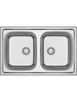 FREGADERO ENCASTRAR 2 SENOS RECTANGULAR 800X500