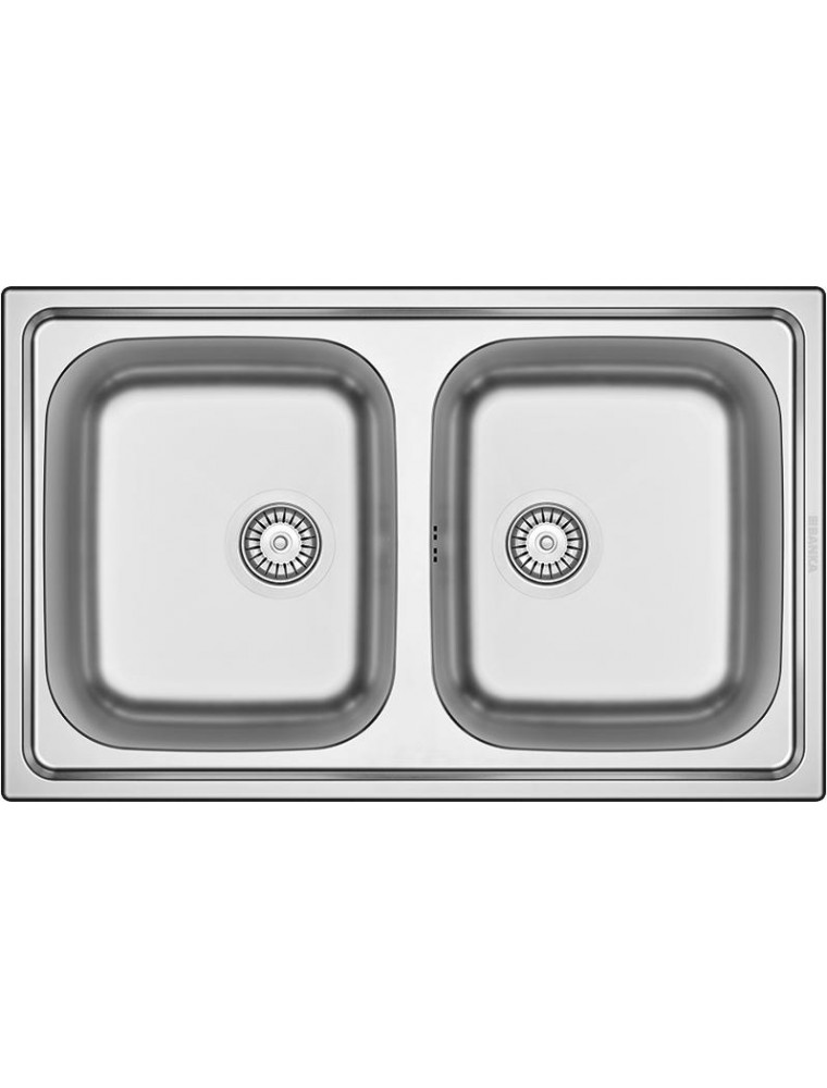 FREGADERO ENCASTRAR 2 SENOS RECTANGULAR 800X500