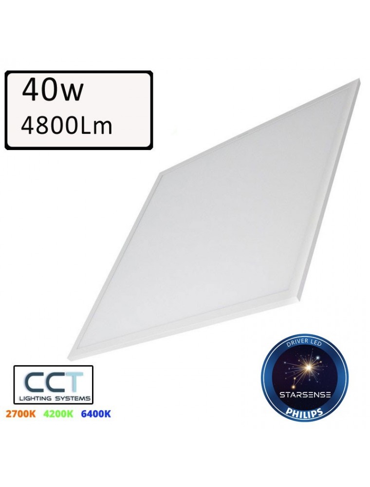 PANEL LED 40W CCT  DRIVER PHILIPS CORTE Ø595x595mm