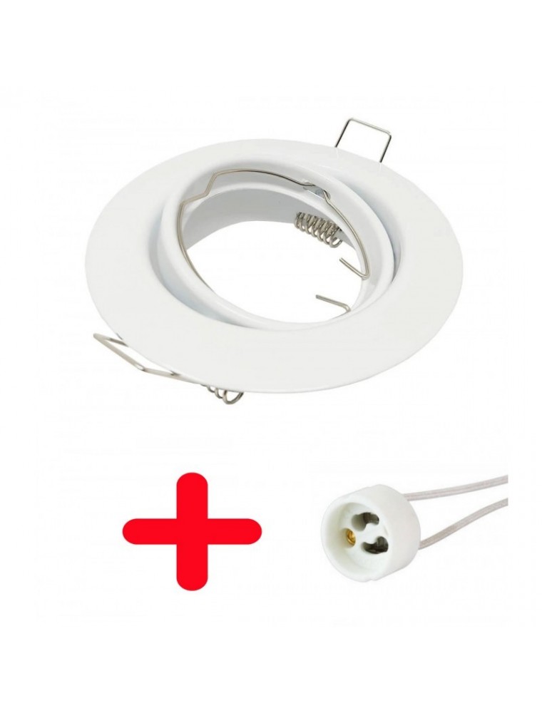 ARO BLANCO CIRCULAR BASCULANTE   CASQUILLO GU10