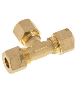 RACOR COMPRESION TE 22x22x22 LATON PARA COBRE
