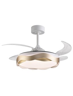 VENTILADOR RETRACTIRL ONDAS DORADO 4 ASPAS