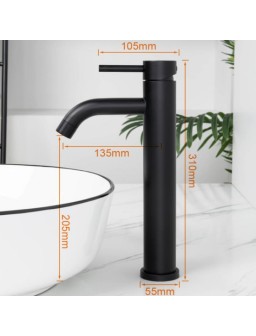 MONOMANDO LAVABO ALTO NEGRO