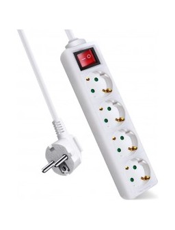 REGLETA 4 TOMAS 1 5m INTERR C/PROTEC BLANCO 